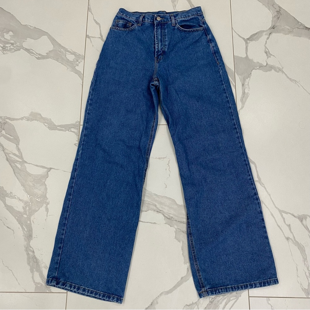Farm Rio Blue High Waisted Pants Jeans Women’s Denim Brazil Wide Leg Size SMALL